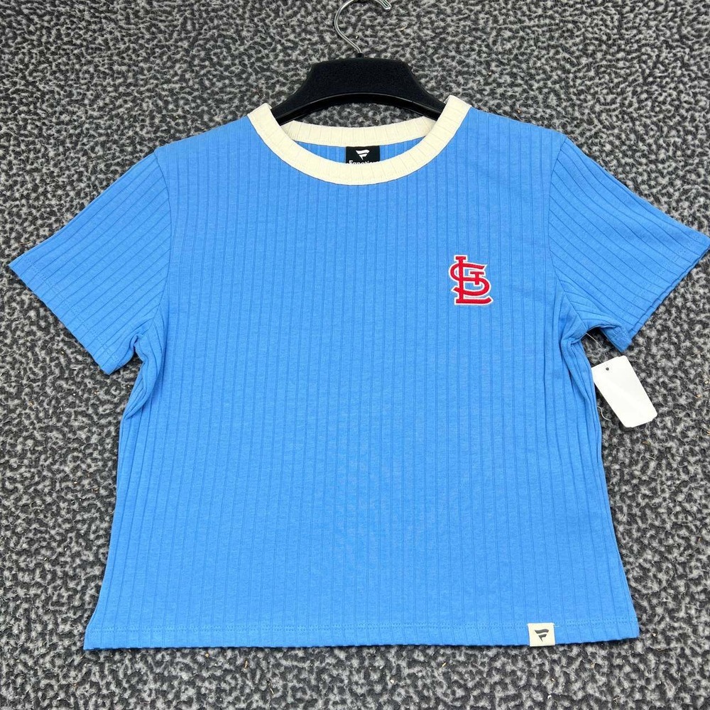 St Louis Cardinals MLB Shirt Women Medium Blue Fanatics Ribbed Knit New M